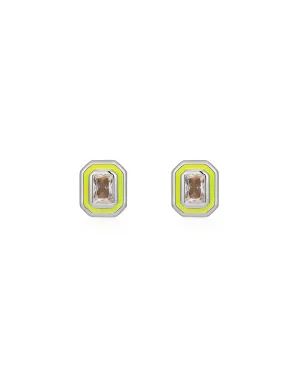 Bezel Studs- Neon Yellow- Silver