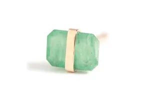 Bezel Wrapped Zambian Emerald Stud (half pair)