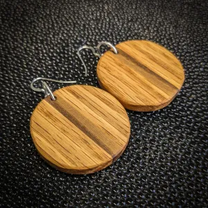 Big Striped Circle Dangle Earrings