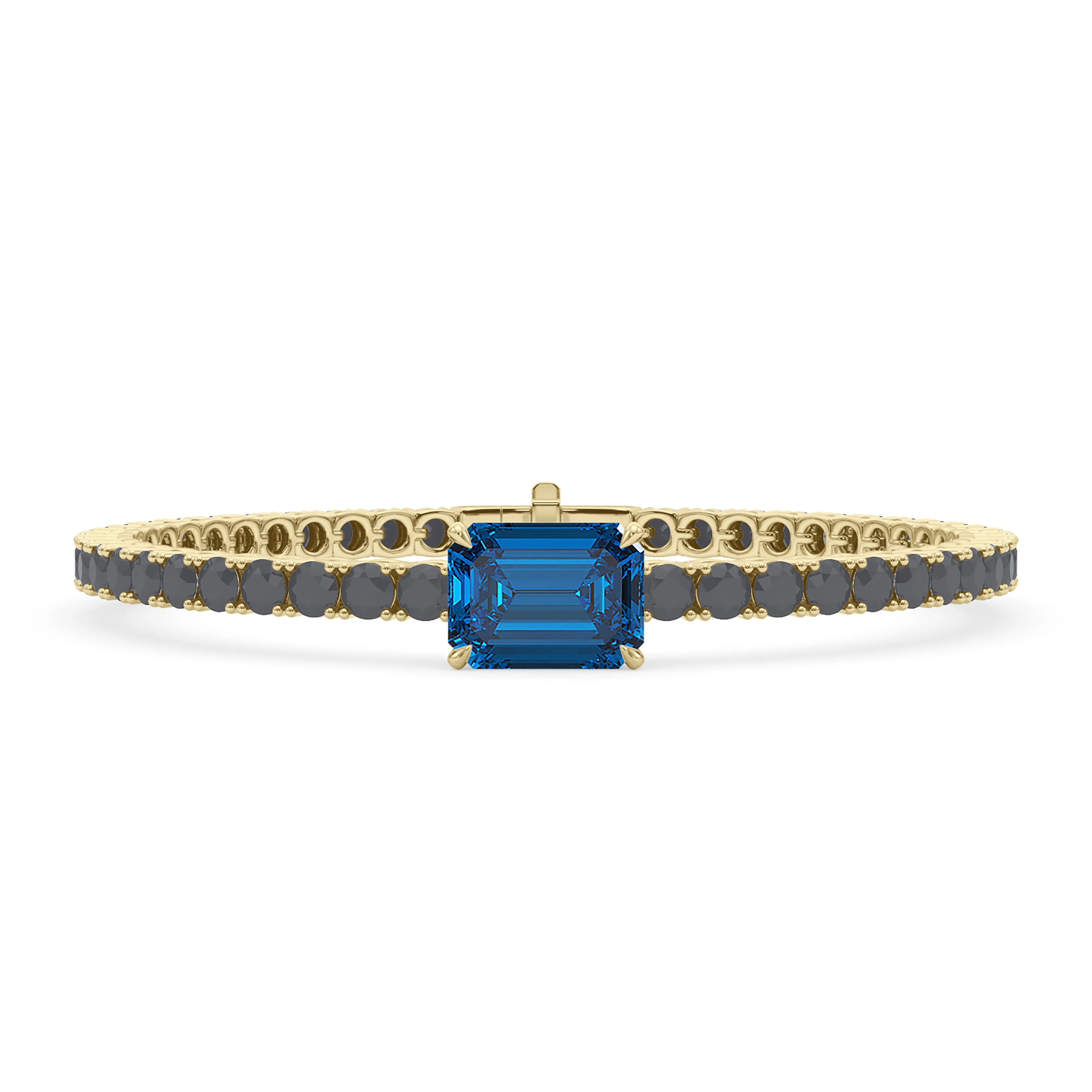 Black Diamond & Birthstone Tennis Bracelet