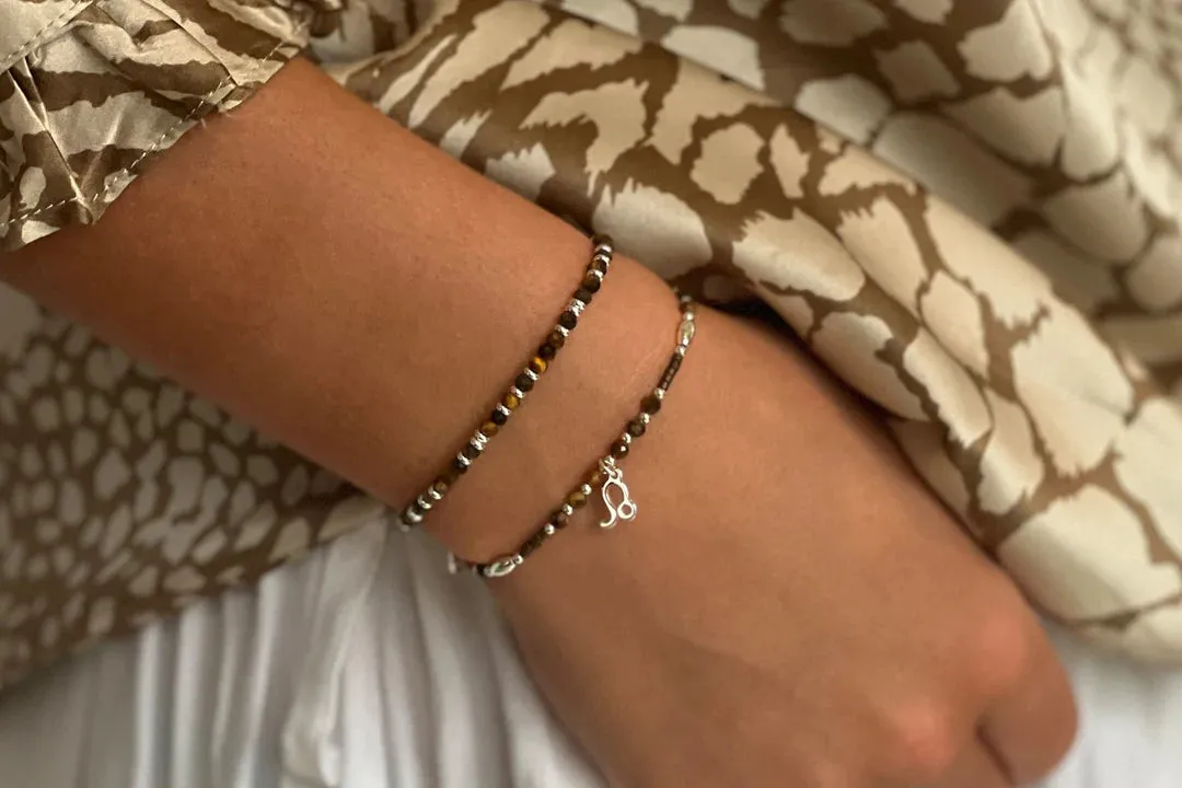 Boho Betty Leo Zodiac Gemstone Silver Bracelet
