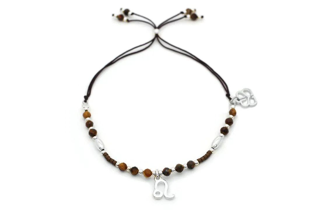 Boho Betty Leo Zodiac Gemstone Silver Bracelet