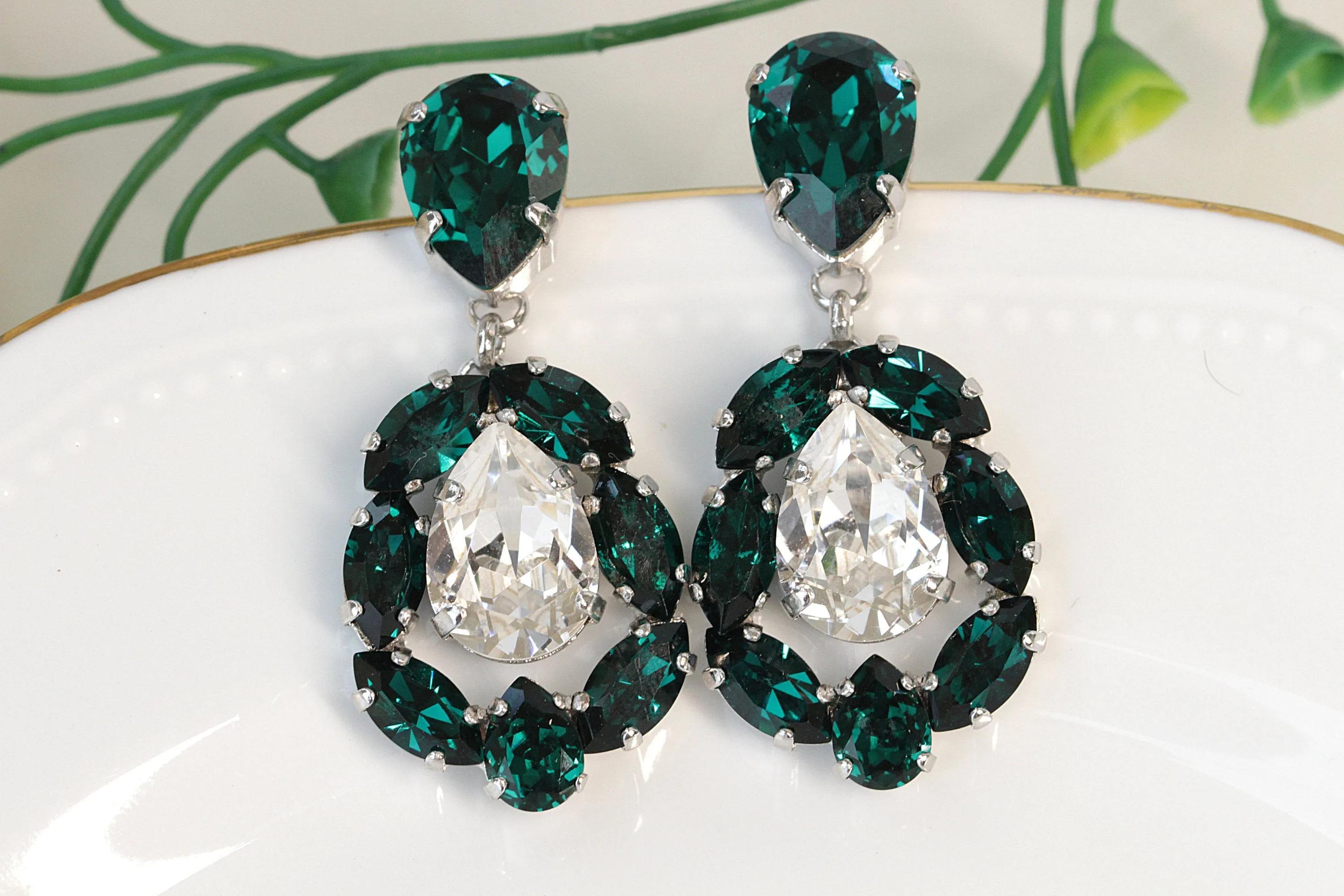 Bridal EMERALD earrings