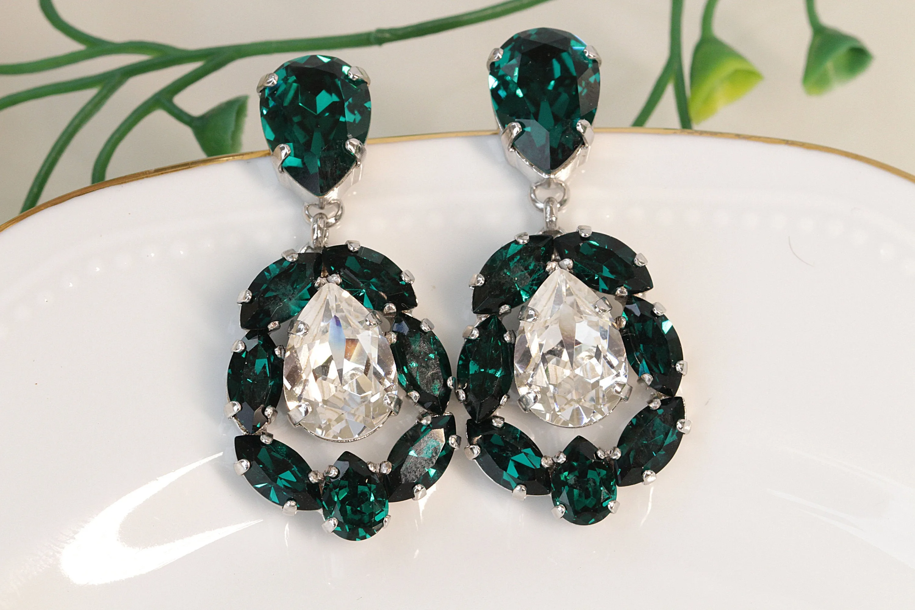 Bridal EMERALD earrings
