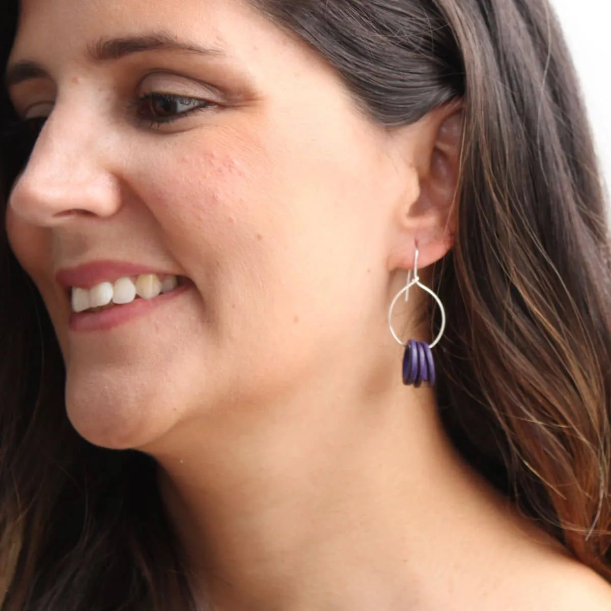 Brown Circle Dangle Earrings
