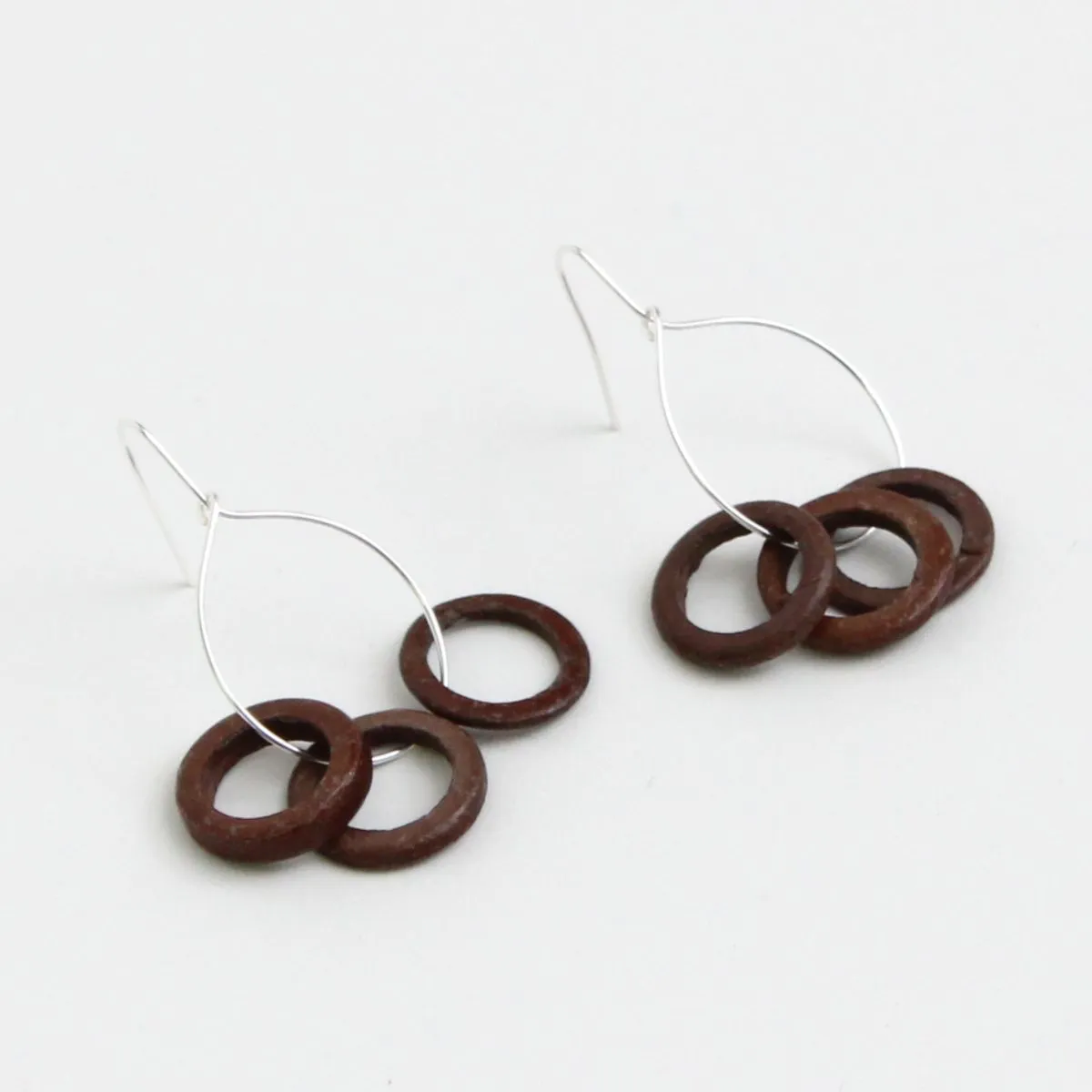 Brown Circle Dangle Earrings