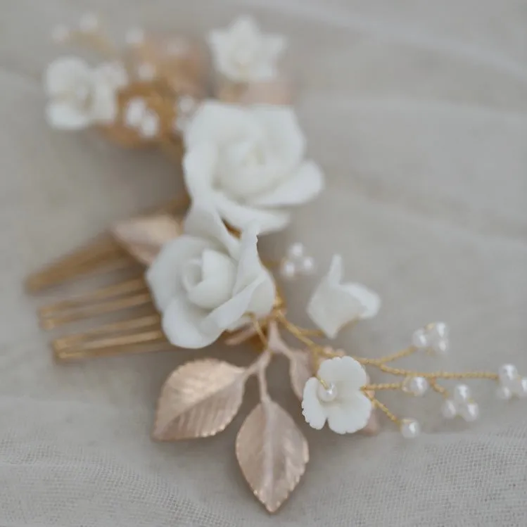 C189.  bridal hair comb and earrings set