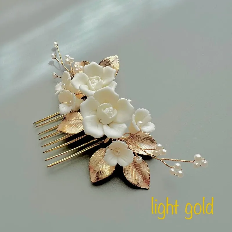 C189.  bridal hair comb and earrings set