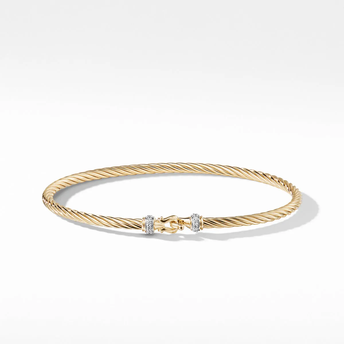Cable Buckle Bracelet with Diamonds in Gold