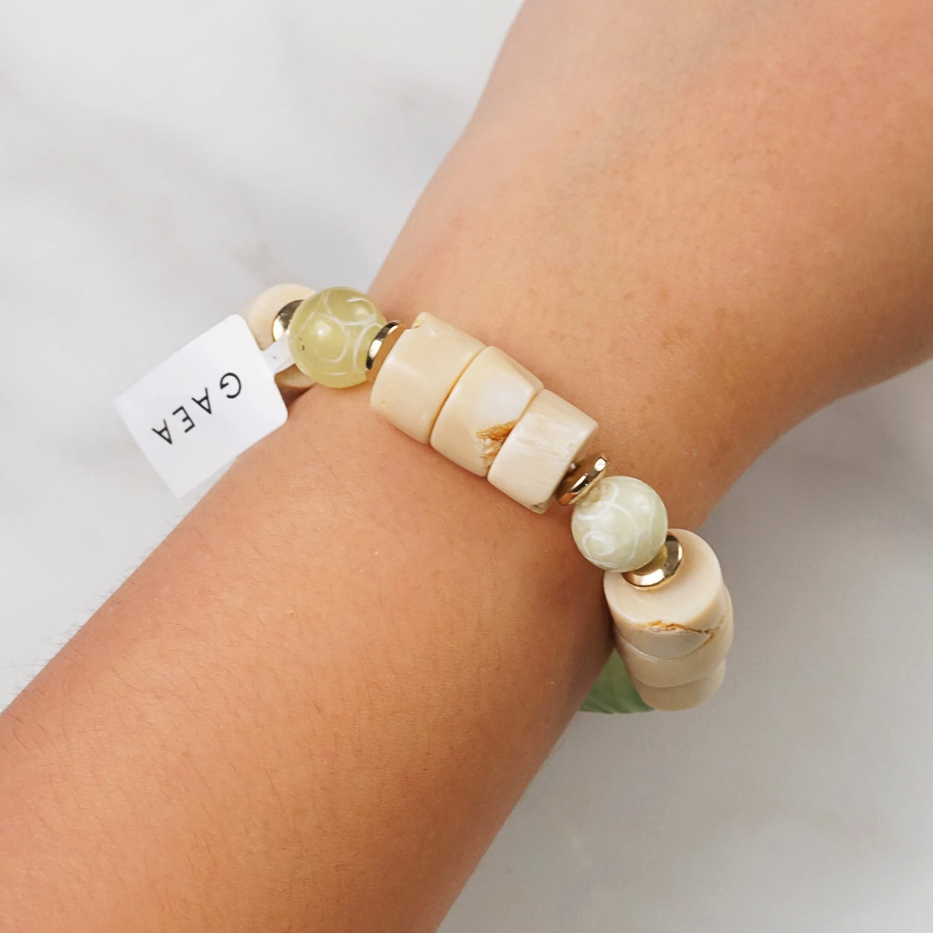 Carved Chinese Jade with Ivory Coral and Hematite