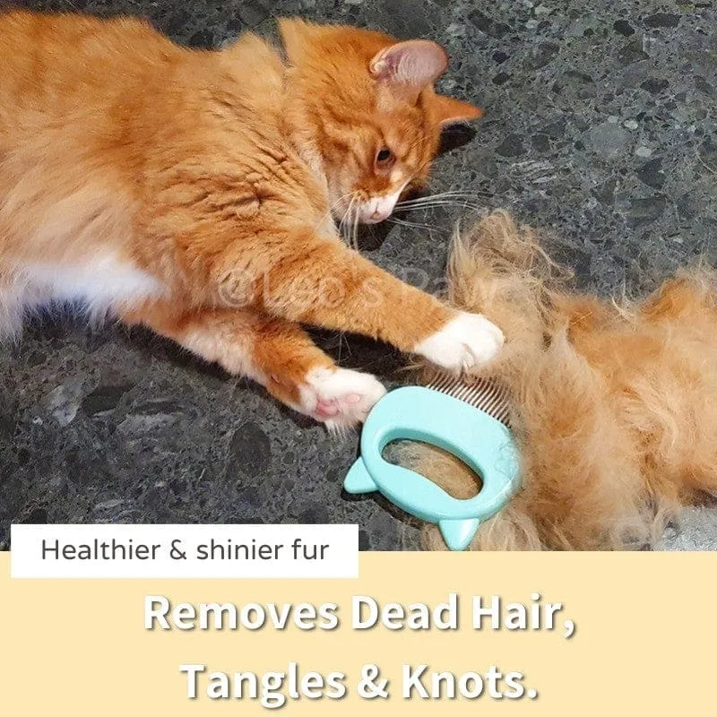 Cat Hair Removal Massaging Shell Comb - Mint