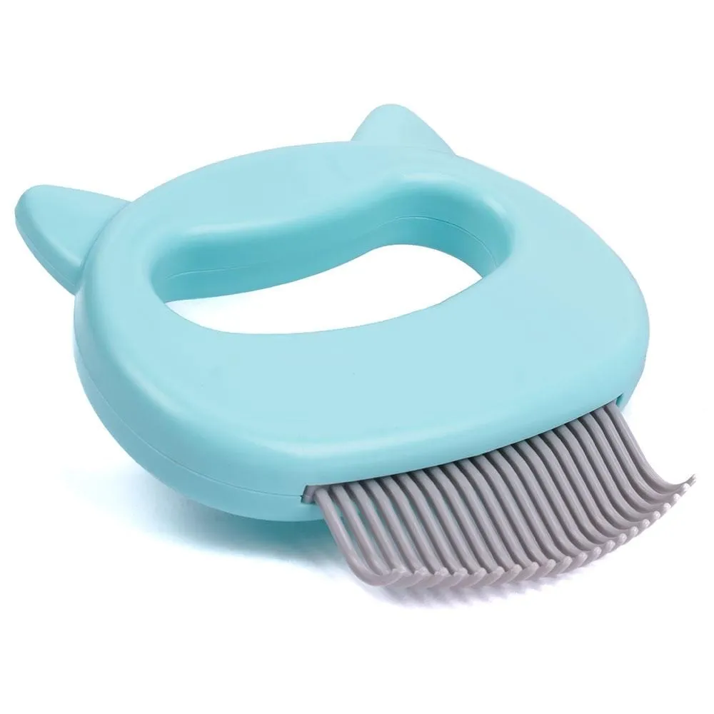 Cat Hair Removal Massaging Shell Comb - Mint
