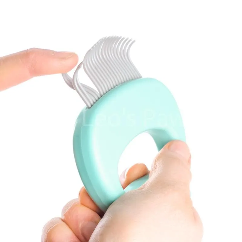 Cat Hair Removal Massaging Shell Comb - Mint