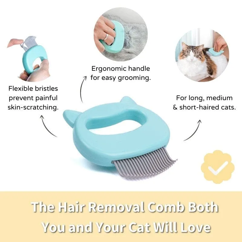 Cat Hair Removal Massaging Shell Comb - Mint