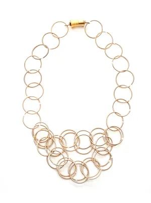 Champagne Wire Rings with Moonstone Beads Necklace