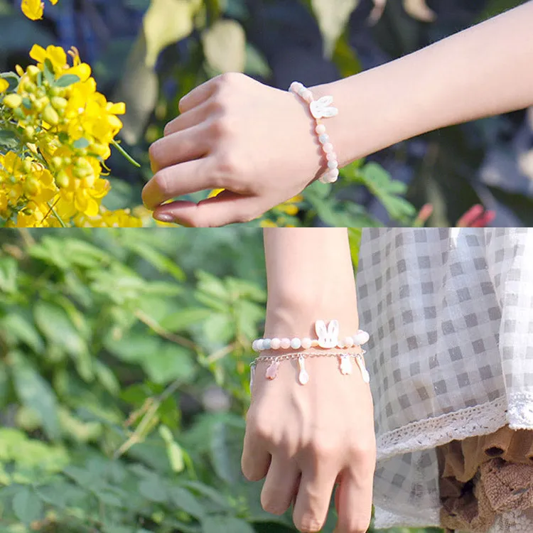 Charm Beaded Bracelets For Women Cute Morganite Aquamarine Beads Bracelet