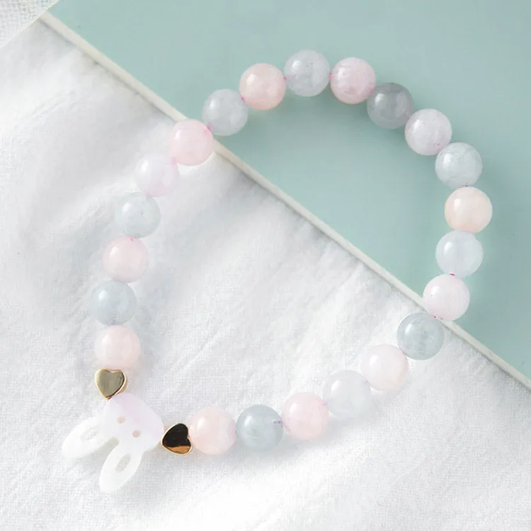 Charm Beaded Bracelets For Women Cute Morganite Aquamarine Beads Bracelet