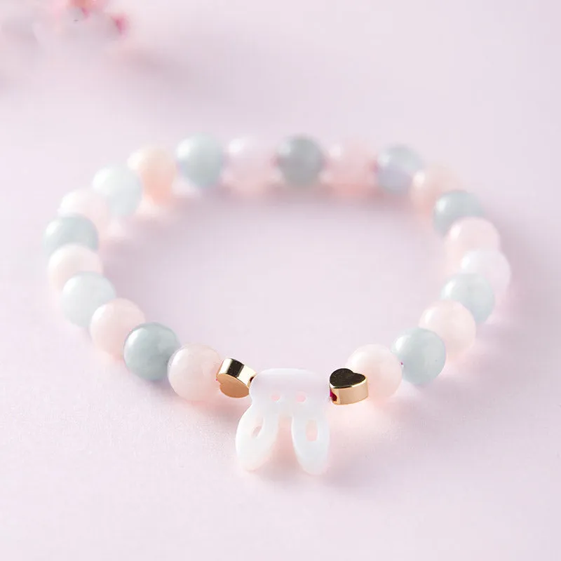 Charm Beaded Bracelets For Women Cute Morganite Aquamarine Beads Bracelet