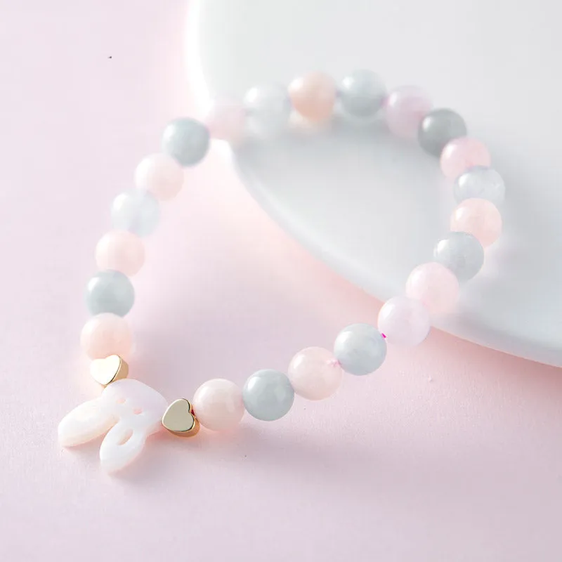 Charm Beaded Bracelets For Women Cute Morganite Aquamarine Beads Bracelet