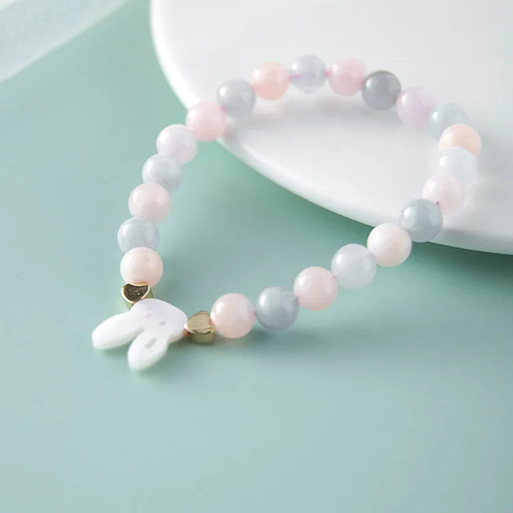 Charm Beaded Bracelets For Women Cute Morganite Aquamarine Beads Bracelet