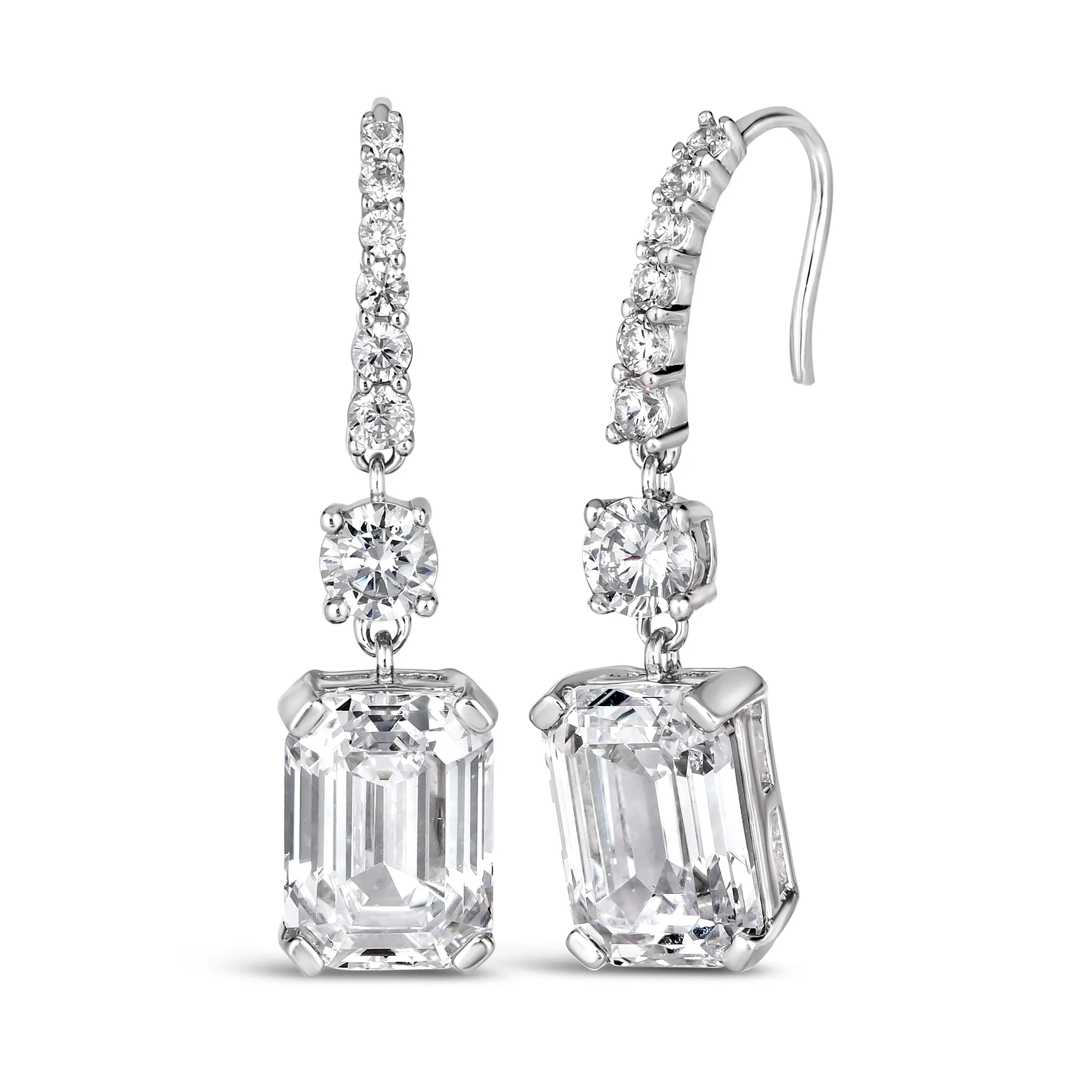 Chloe Emerald Cut Dangle Earrings