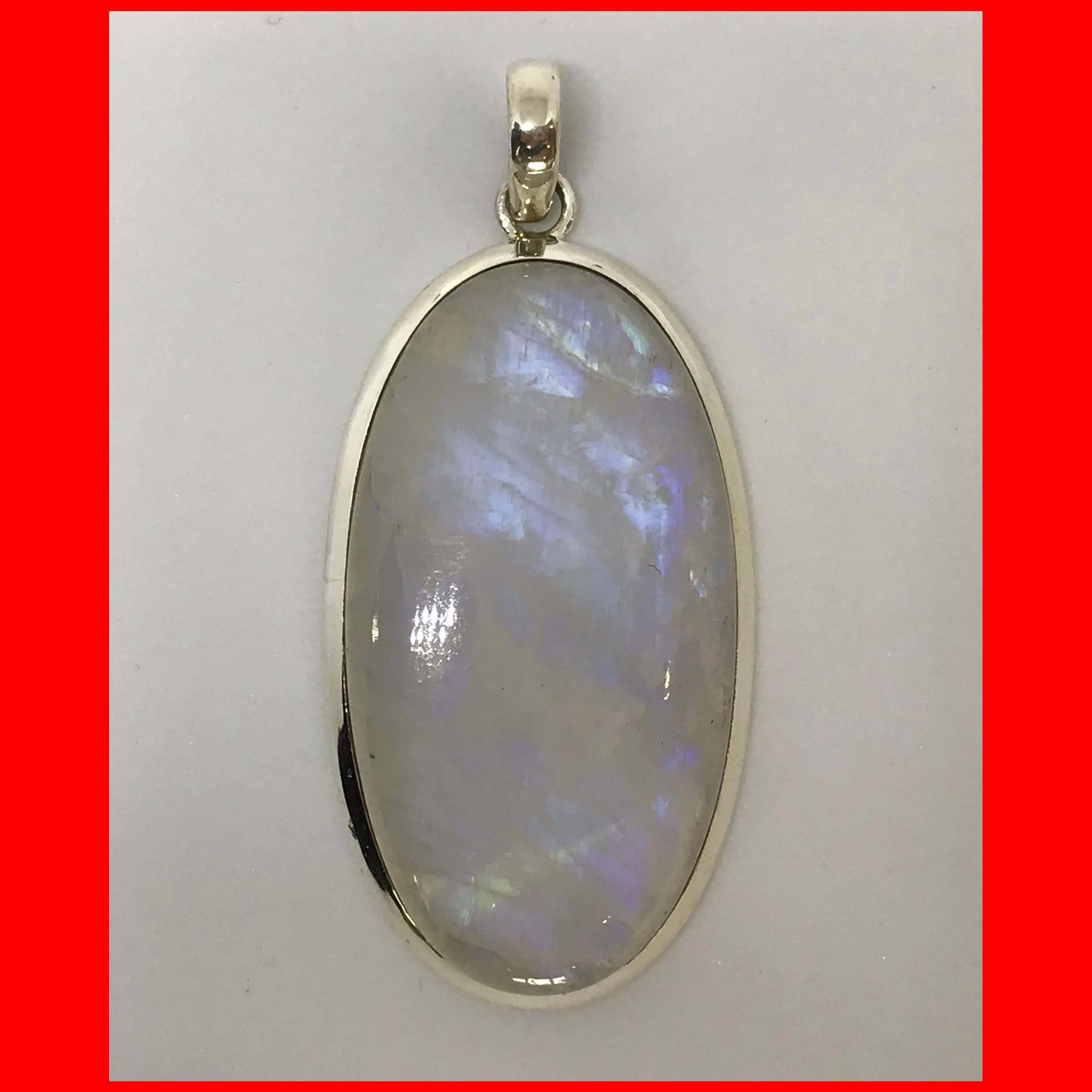 Chunky Oval Moonstone Pendant