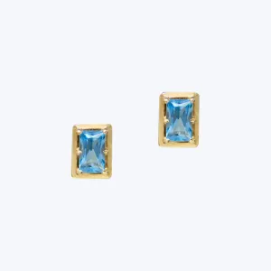 Cleo Swiss Blue Topaz Baguette Earrings