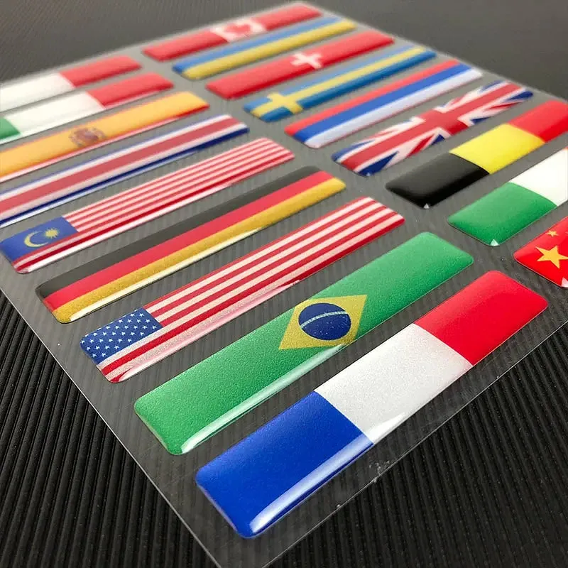 Color: Green - 3D Reflective National Flag Sticker Motorcycle