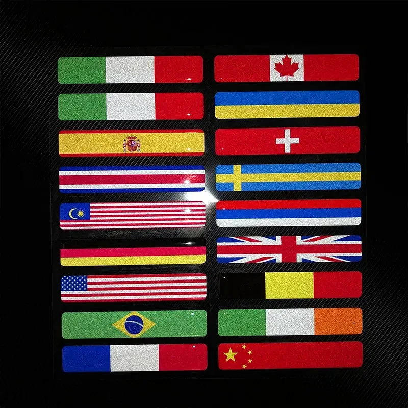 Color: Green - 3D Reflective National Flag Sticker Motorcycle
