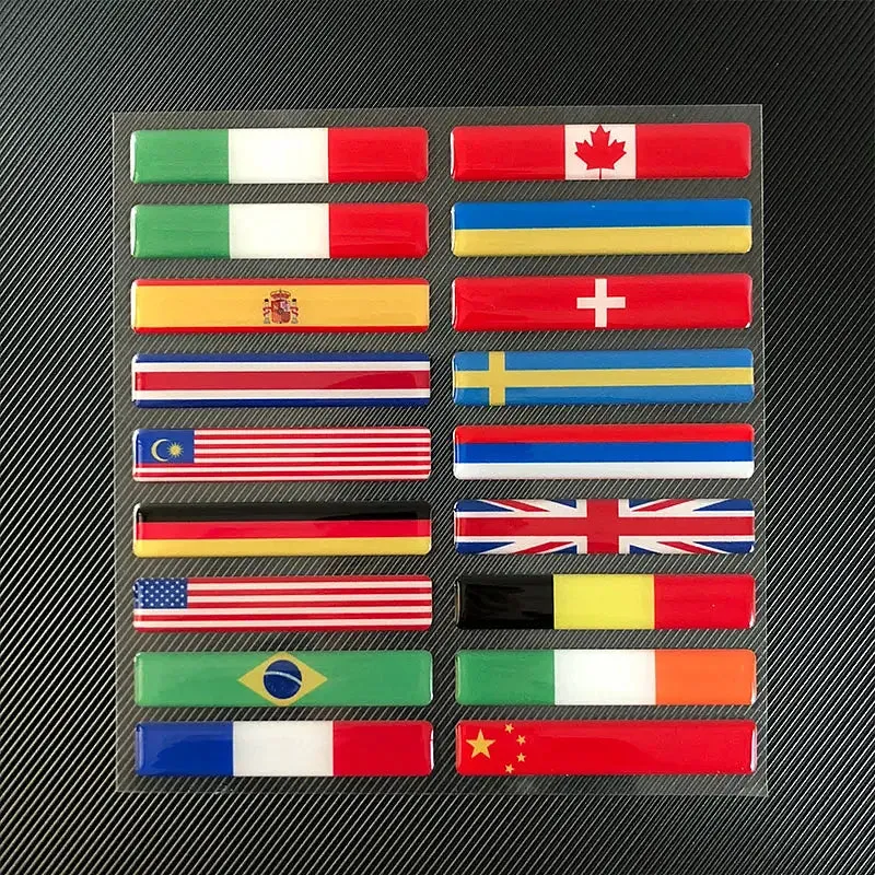 Color: Green - 3D Reflective National Flag Sticker Motorcycle