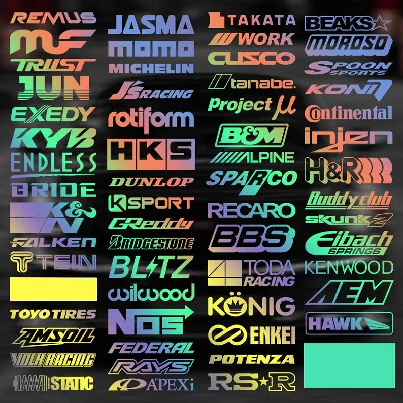 Color: Silver - 15CM Motorcycle stickers Random 15pcs Racing