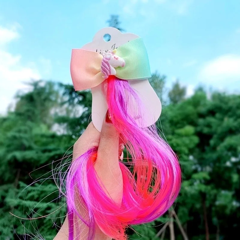 Colorful Wig Braid  Butterfly Cartoon Hairpin