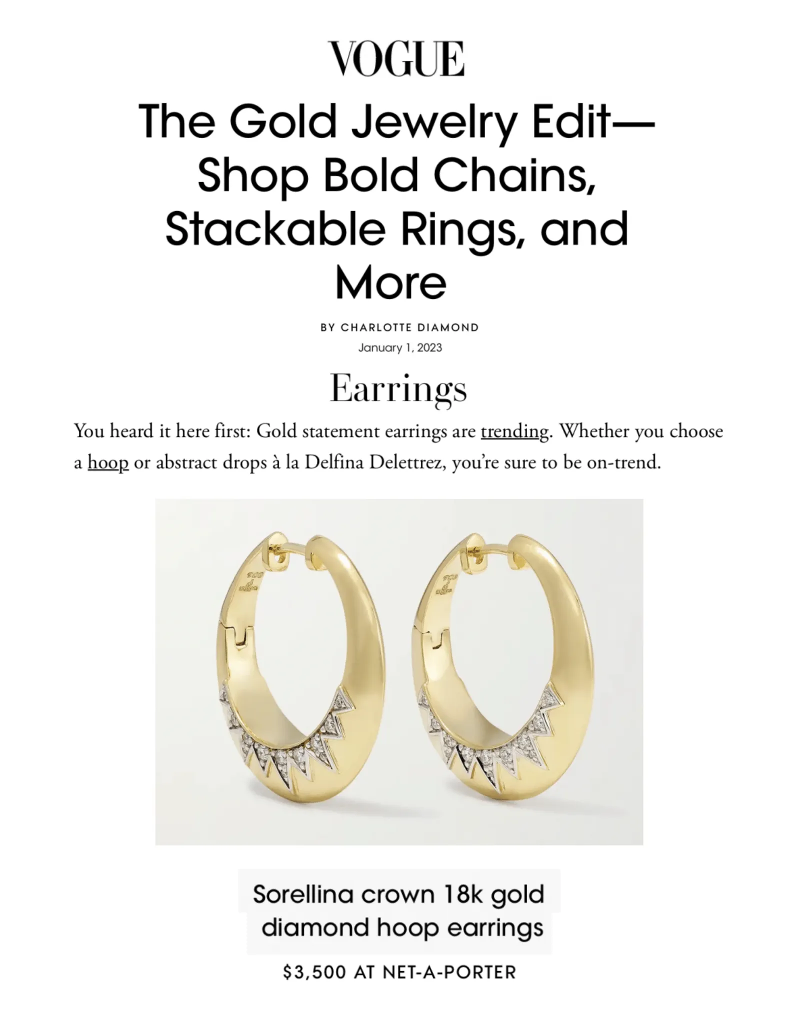 Crown Hoop Earrings