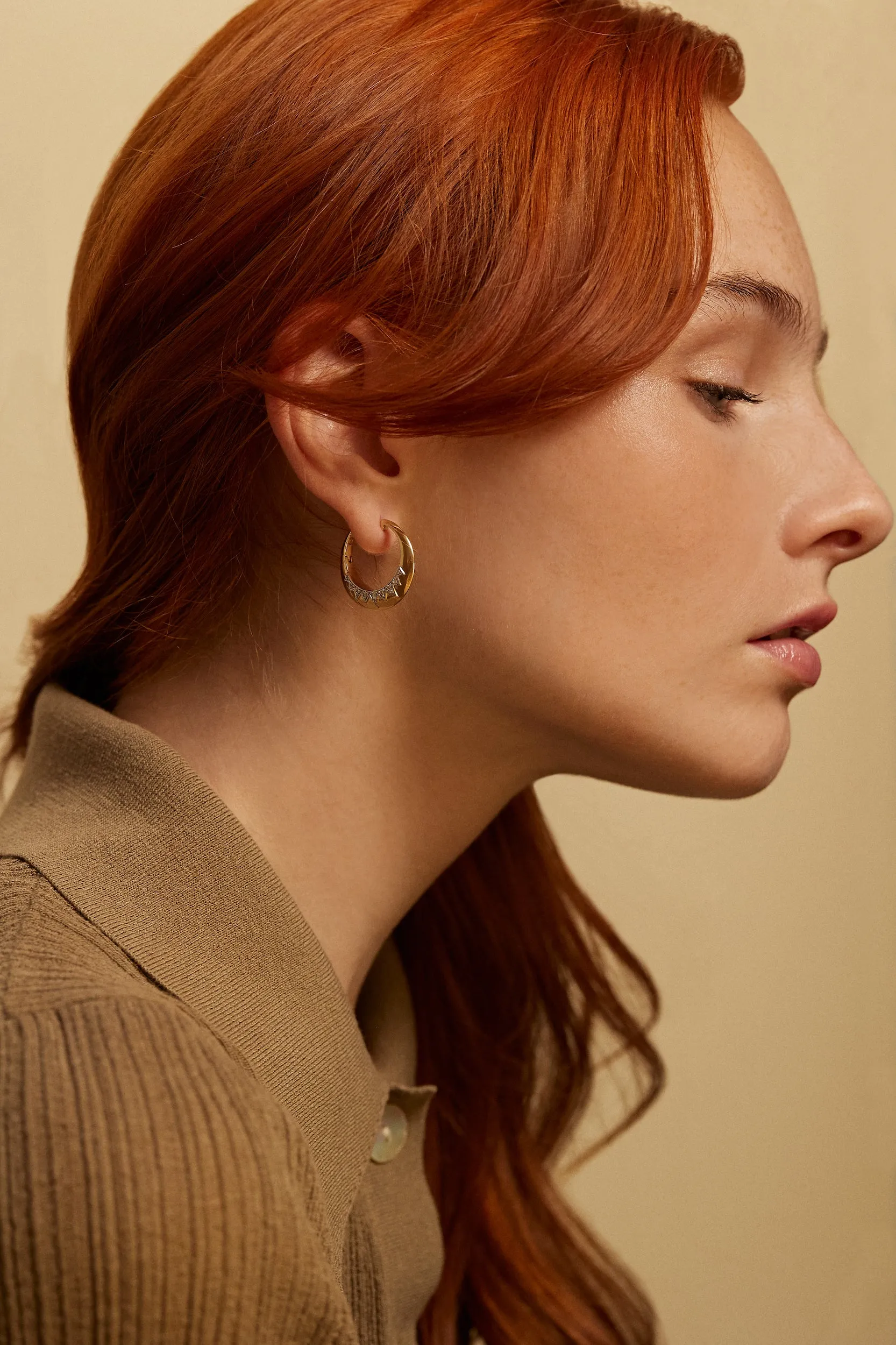Crown Hoop Earrings