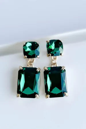 Crystal Emerald Drop Earrings
