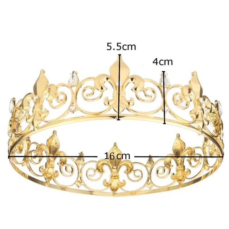 Crystal Queen King Tiaras and Crowns Bridal Pageant Diadem Head Ornament Wedding Hair Jewelry Accessories