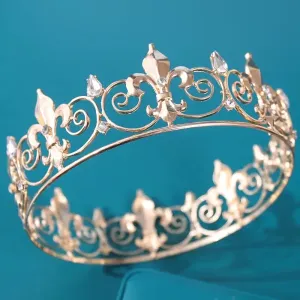 Crystal Queen King Tiaras and Crowns Bridal Pageant Diadem Head Ornament Wedding Hair Jewelry Accessories