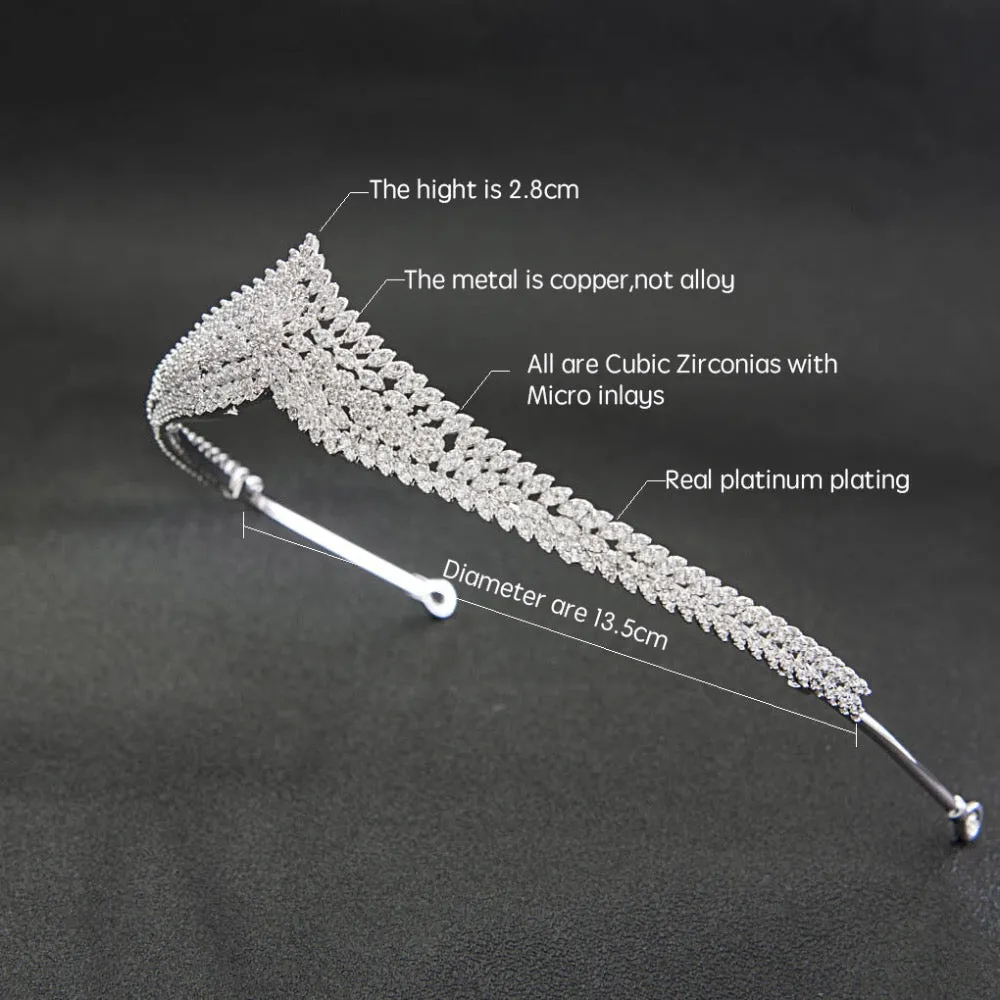 Cubic zircon wedding bridal tiara diadem hair jewelry CH10213