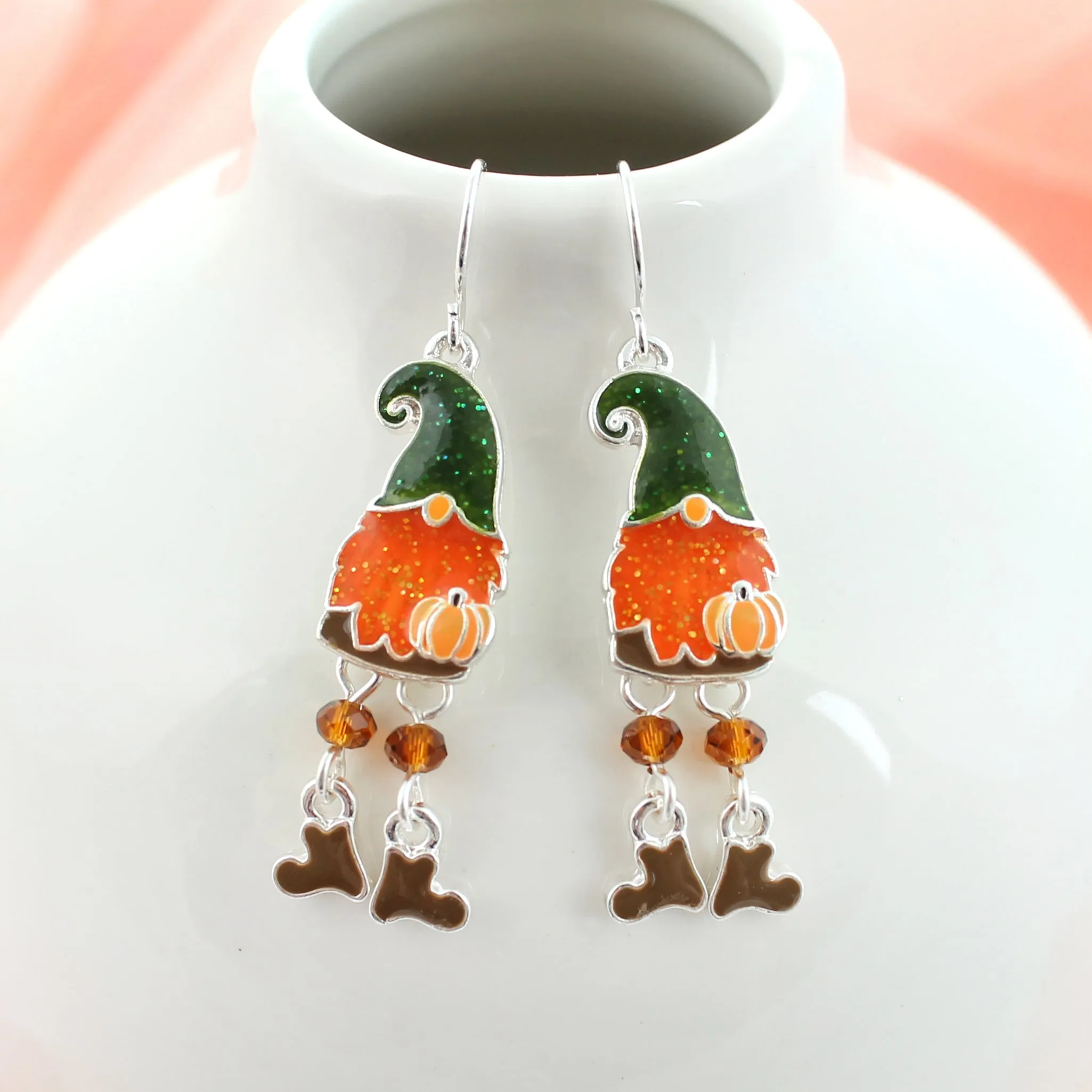 Dangle Leg Fall Gnome Earrings