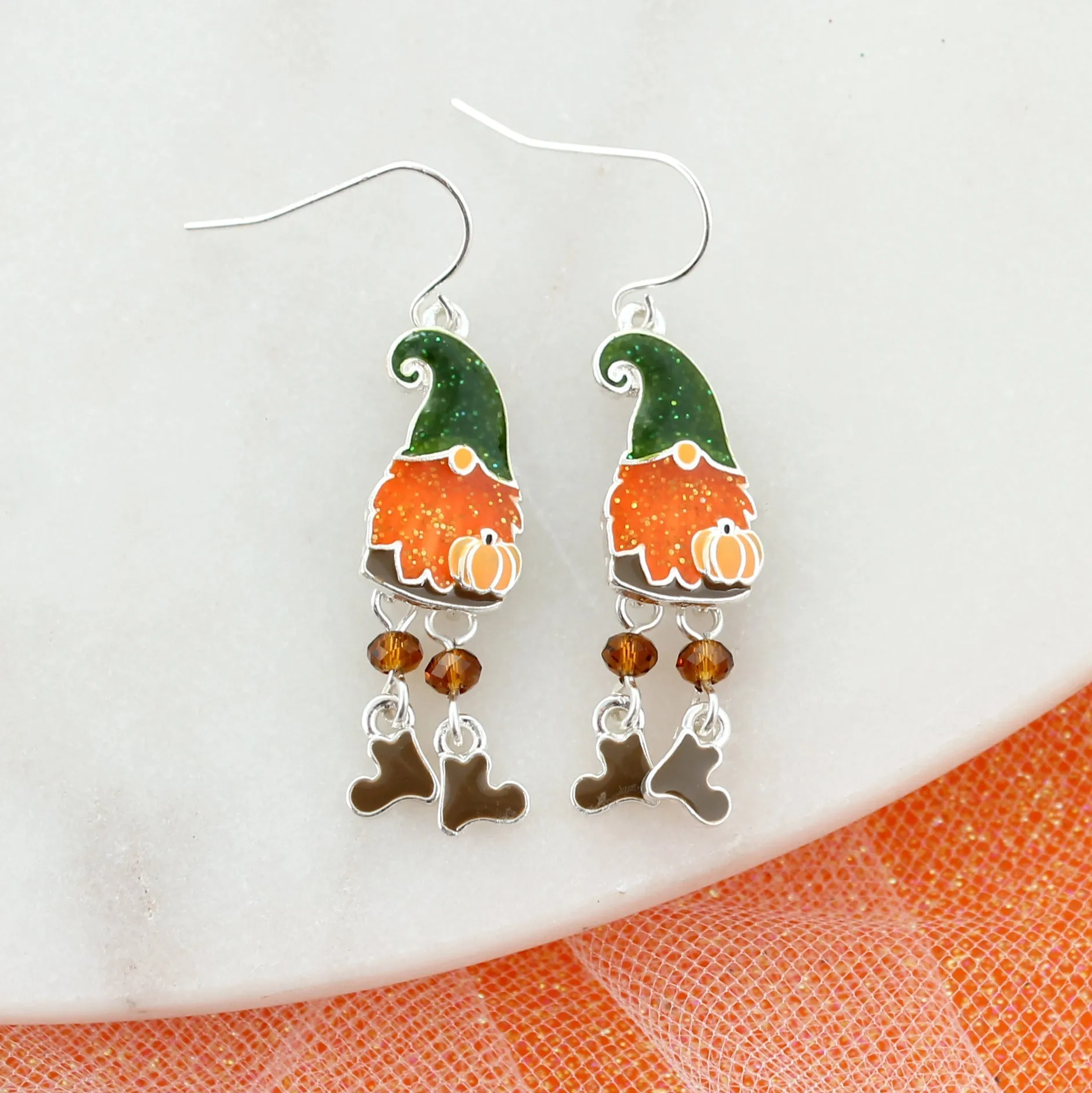 Dangle Leg Fall Gnome Earrings