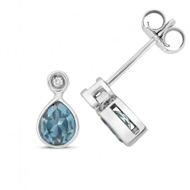 Diamond And London Blue Topaz Stud Earrings ED259WLB