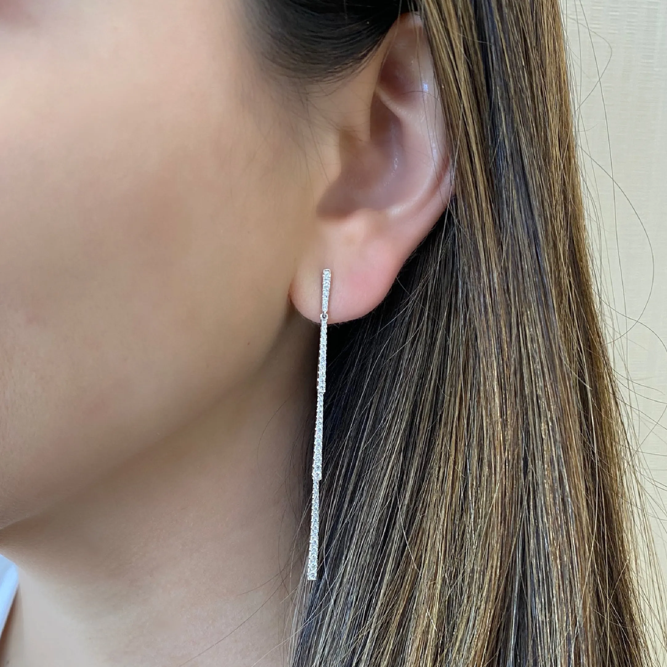 Diamond Classic Linear Dangle Earrings