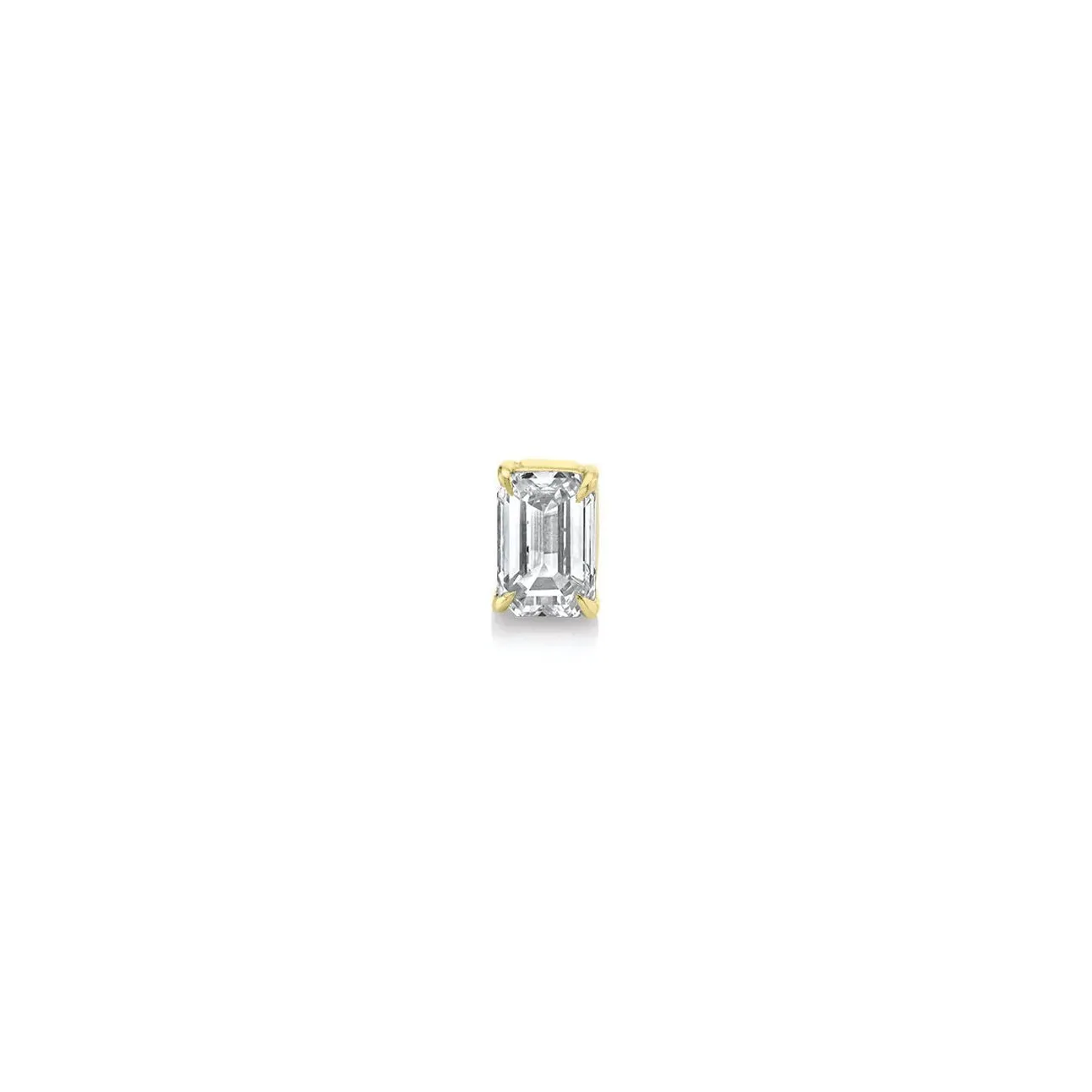 Diamond Emerald Cut Prong Stud