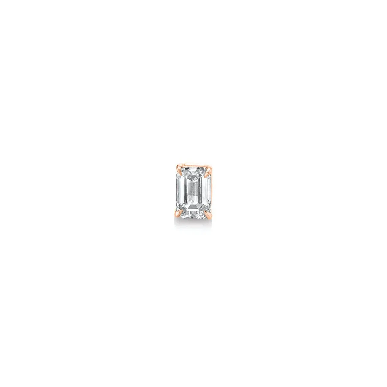 Diamond Emerald Cut Prong Stud