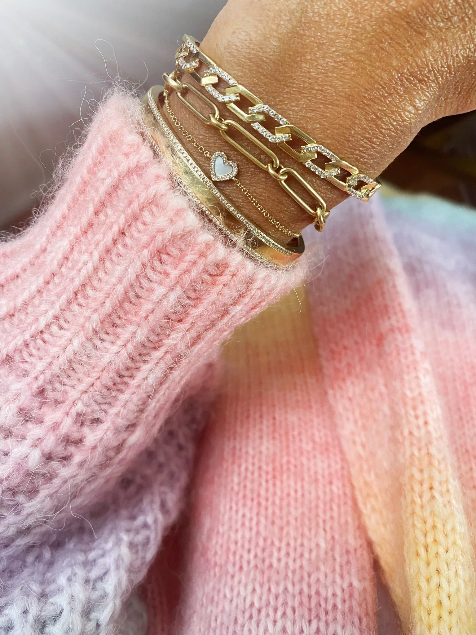 Diamond Halo Gemstone Heart Bracelet
