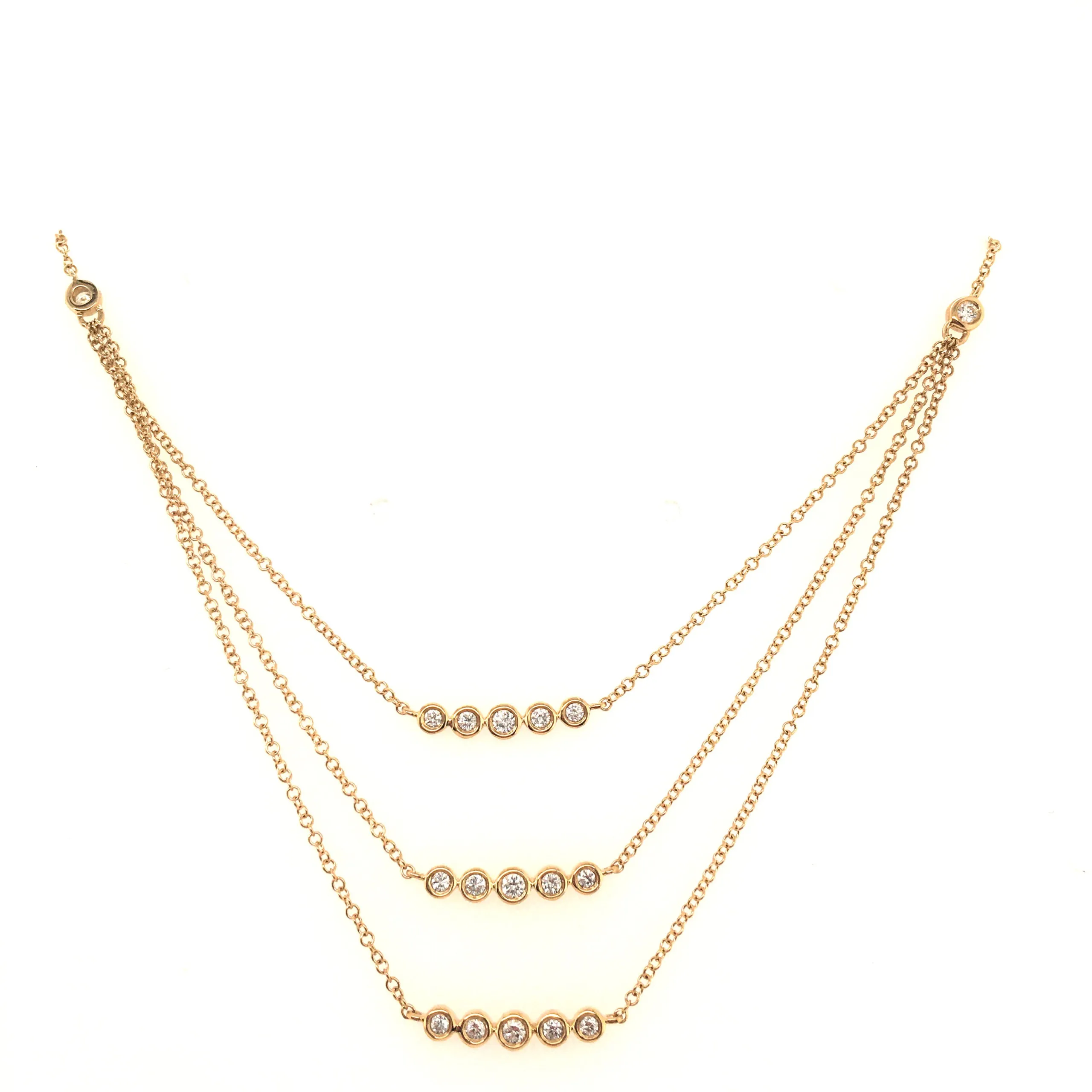 Diamond Waterfall 3 Strand Necklace