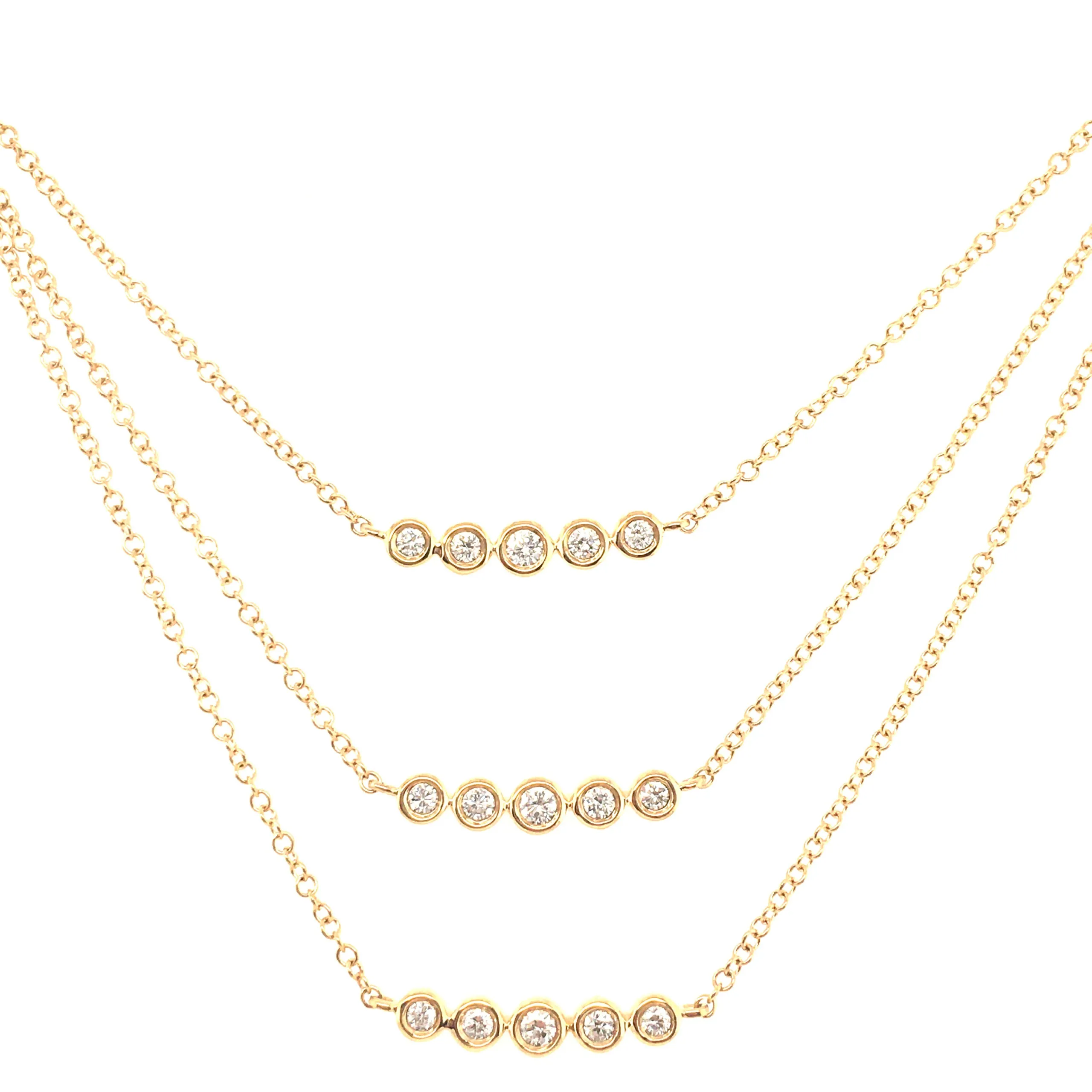 Diamond Waterfall 3 Strand Necklace