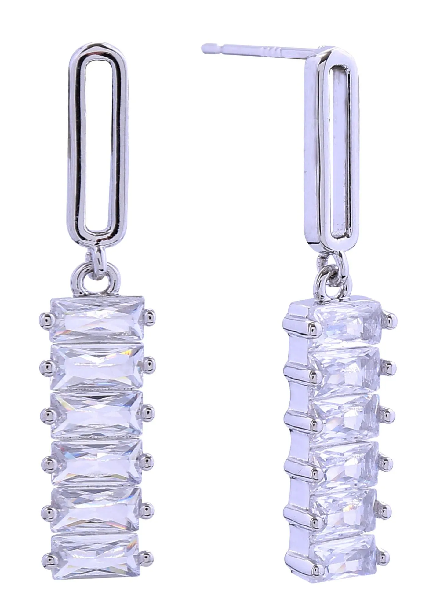 DJE310830 14K Dangling Pave CZ Post Earrings