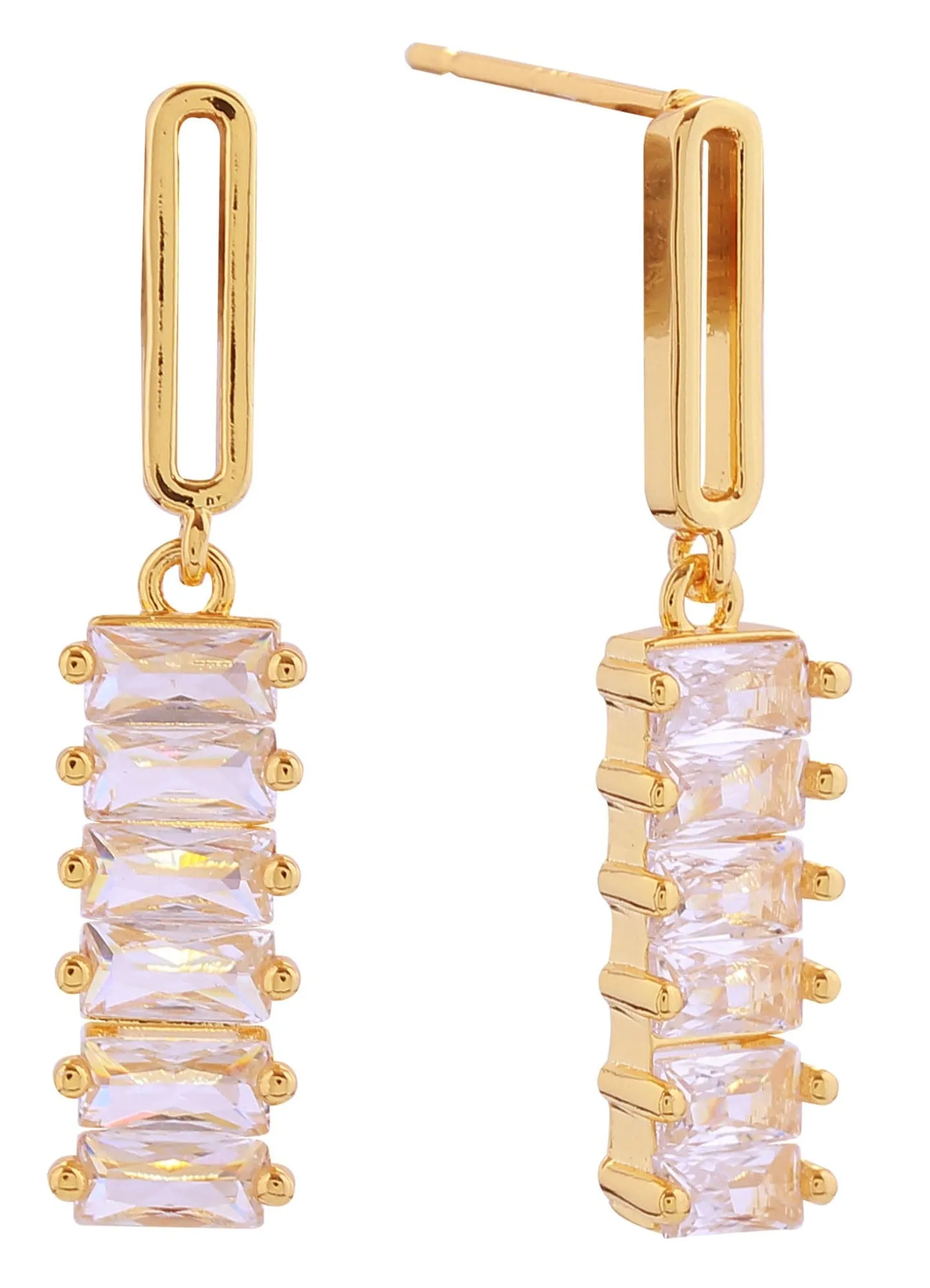 DJE310830 14K Dangling Pave CZ Post Earrings