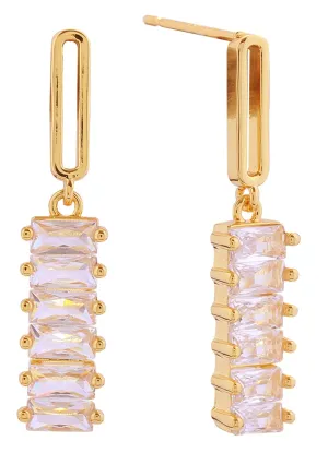DJE310830 14K Dangling Pave CZ Post Earrings